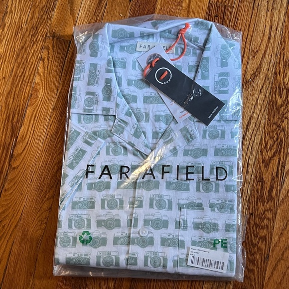 New Mens Camp Collar Camera Shirt - Picture 1 of 5